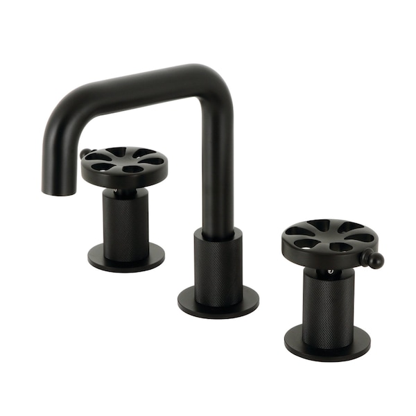 Widespread Bathroom Faucet with Push PopUp, Matte Black